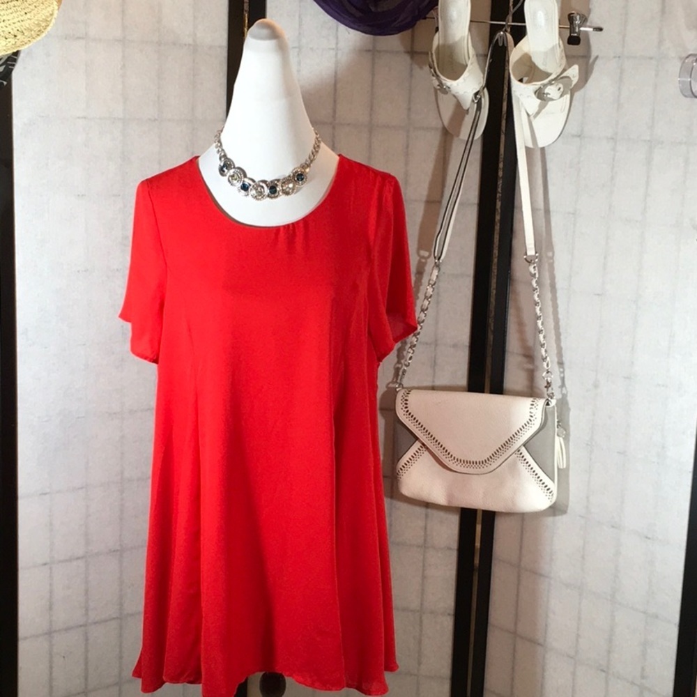 Smell The Roses red swing dress